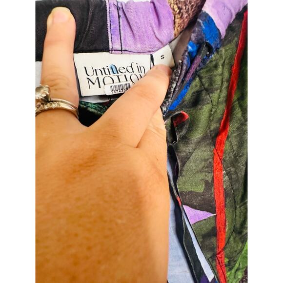 UNTITLED IN MOTION Purple Floral Intuition Tie Closure Trouser Pants size Small - Picture 9 of 16